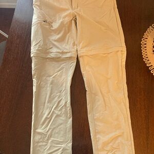 Patagonia 33X32 beige convertible pants zip cargo pocket outdoor hiking walking
